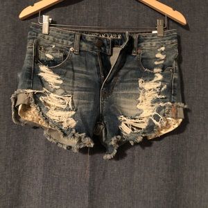 AE high rise distressed Jean shorts